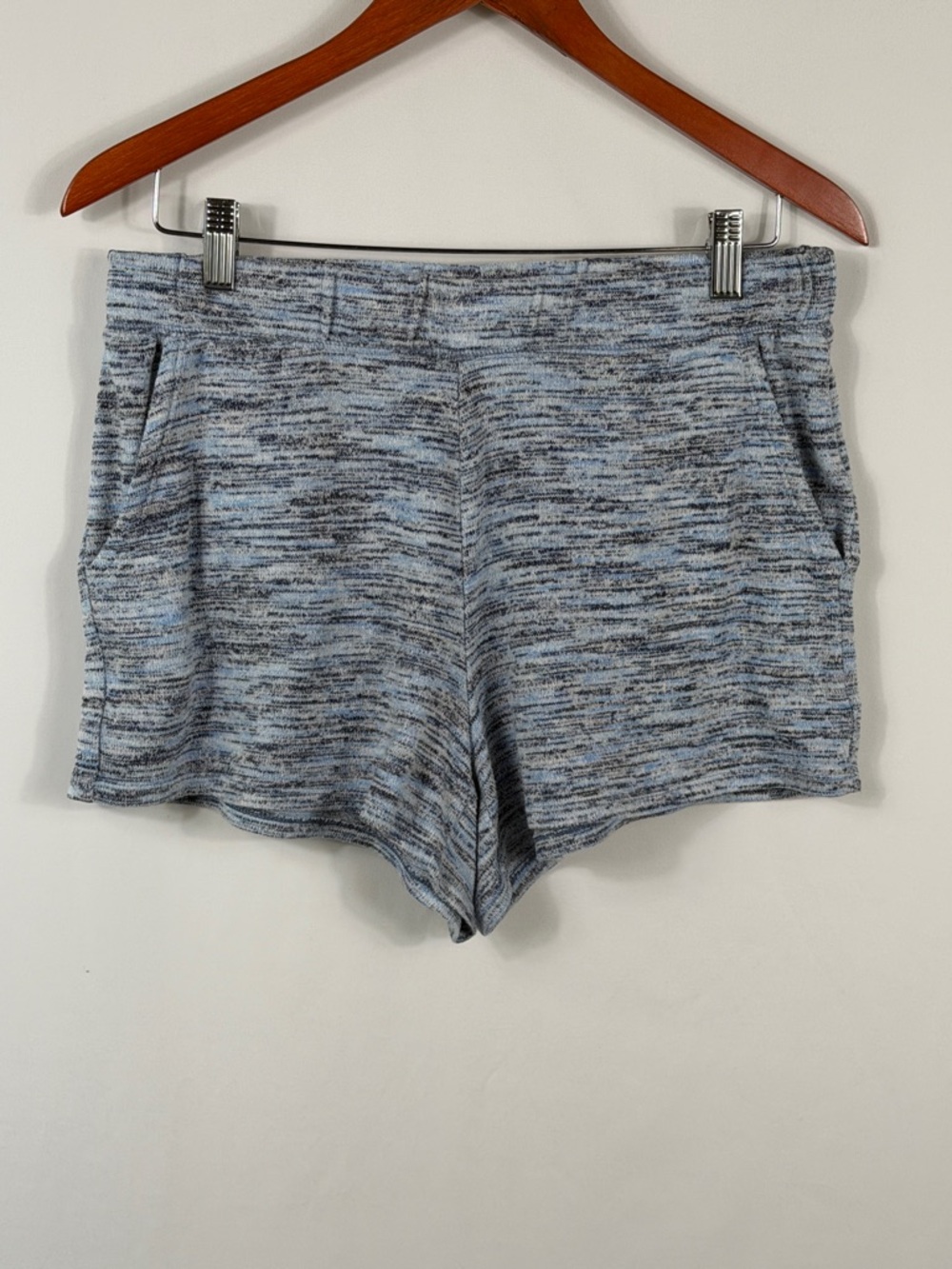 aerie Heathered Sky Blue & Gray Shorts with Pockets. Womens Size M. Soft & Comfy